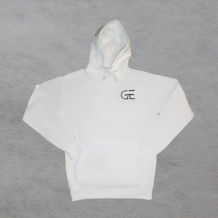 Embroidered Logo Hoodie (White)