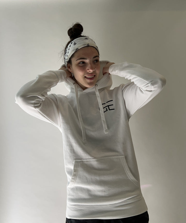 Embroidered Logo Hoodie (White)